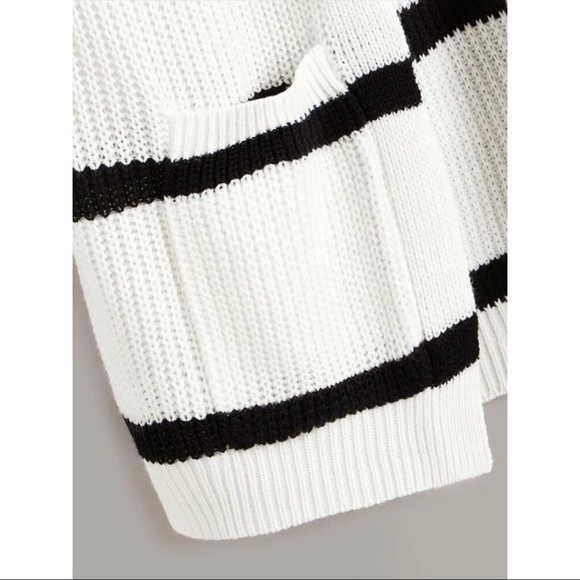 Plus striped long cardigan sweater READY TO SHIP - Picture 4 of 6